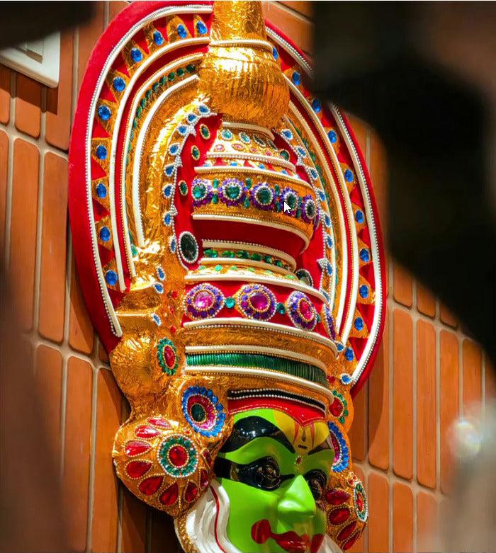 Kathakali performer in ornate traditional dress