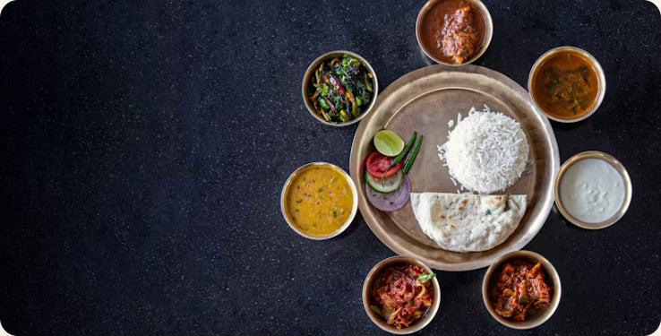 Traditional thali meal