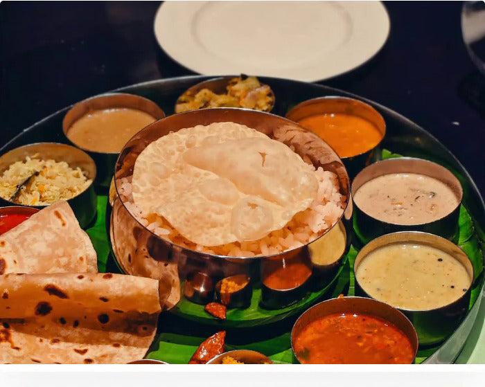 Traditional South Indian thali